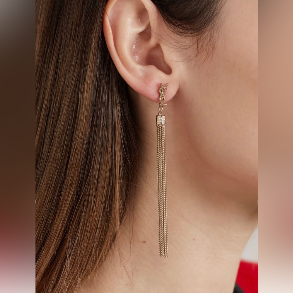 YSL tassel earrings in gold 100% authentic